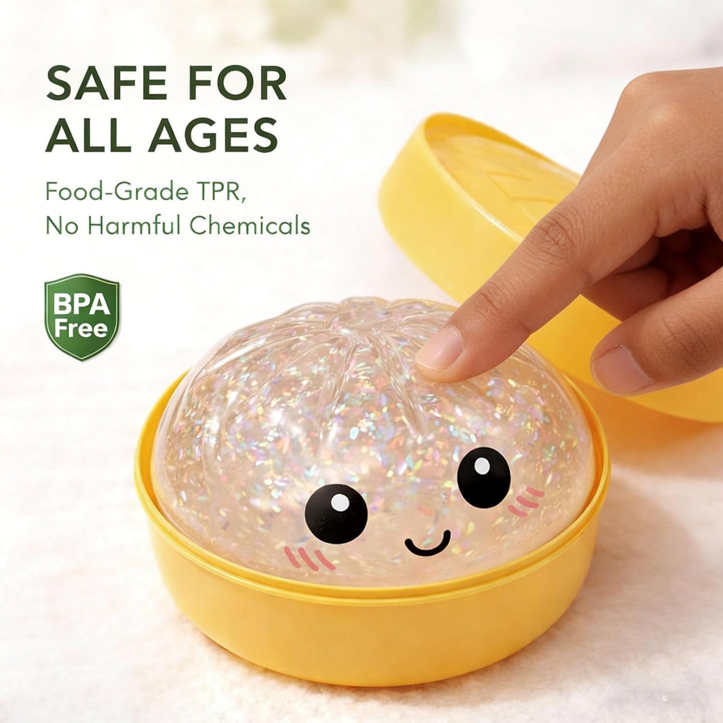 Glitter dumplings - funny meme toy