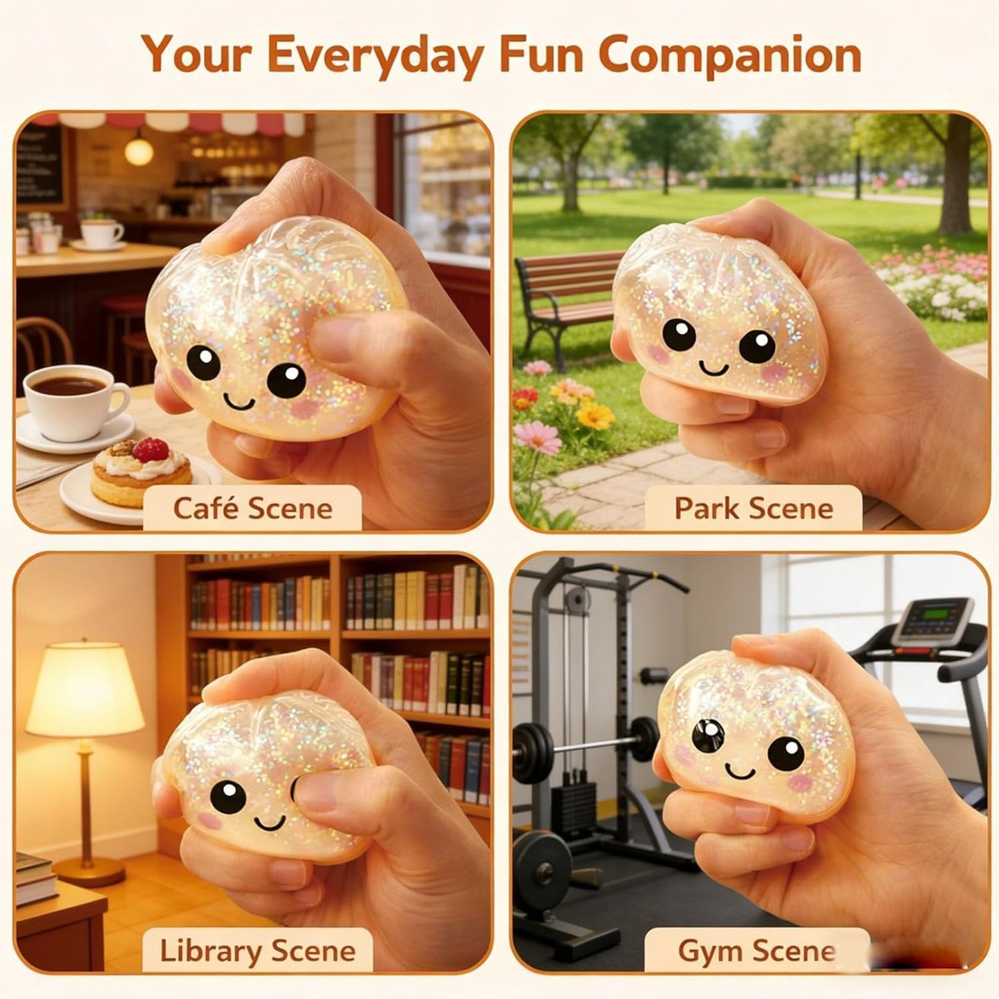 Glitter dumplings - funny meme toy